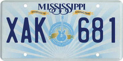 MS license plate XAK681