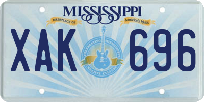 MS license plate XAK696
