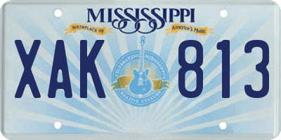 MS license plate XAK813