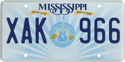 MS license plate XAK966