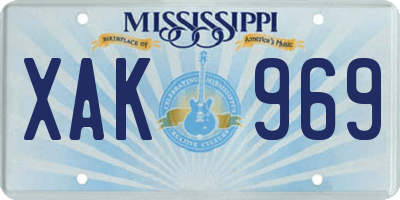 MS license plate XAK969
