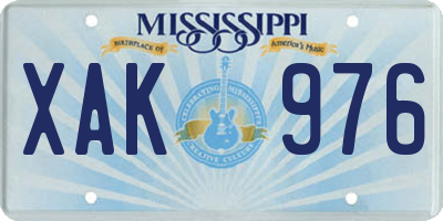 MS license plate XAK976
