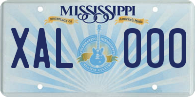 MS license plate XAL000