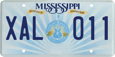 MS license plate XAL011