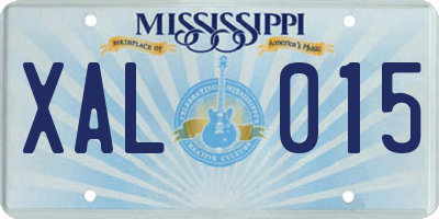 MS license plate XAL015