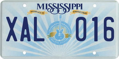 MS license plate XAL016