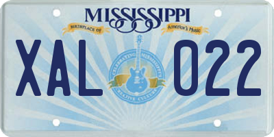 MS license plate XAL022