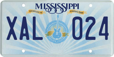 MS license plate XAL024
