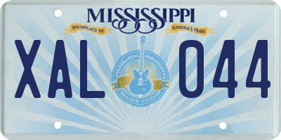 MS license plate XAL044