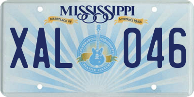 MS license plate XAL046
