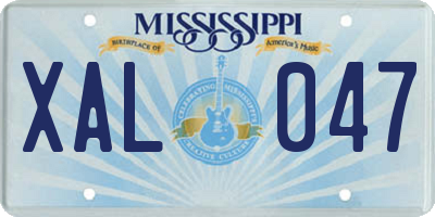 MS license plate XAL047