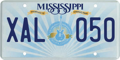 MS license plate XAL050