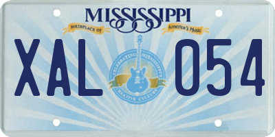 MS license plate XAL054