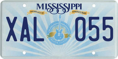 MS license plate XAL055