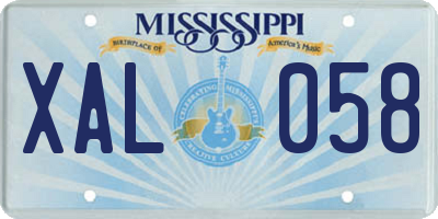MS license plate XAL058