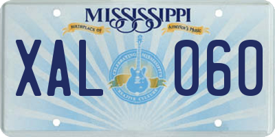 MS license plate XAL060