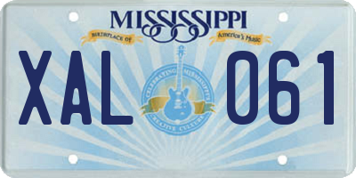 MS license plate XAL061
