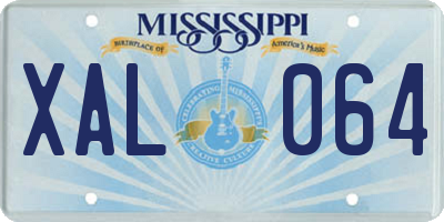 MS license plate XAL064