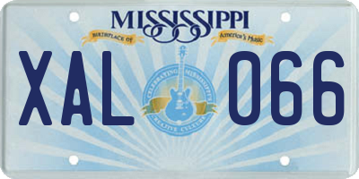MS license plate XAL066