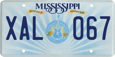 MS license plate XAL067
