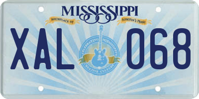 MS license plate XAL068