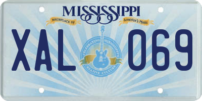 MS license plate XAL069