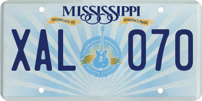 MS license plate XAL070