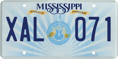 MS license plate XAL071