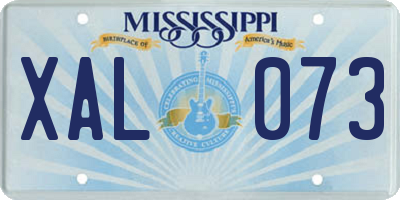 MS license plate XAL073