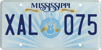 MS license plate XAL075