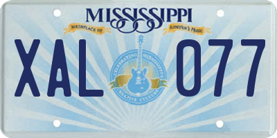 MS license plate XAL077