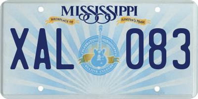 MS license plate XAL083