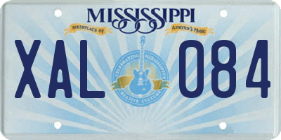 MS license plate XAL084