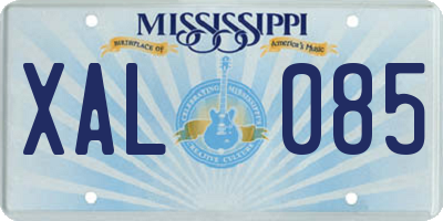 MS license plate XAL085