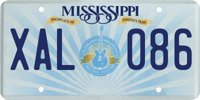 MS license plate XAL086