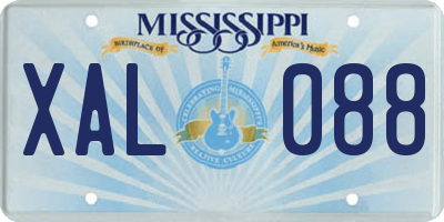 MS license plate XAL088
