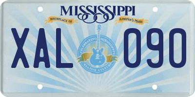 MS license plate XAL090