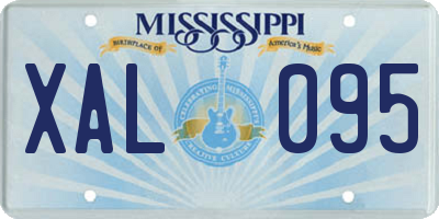 MS license plate XAL095