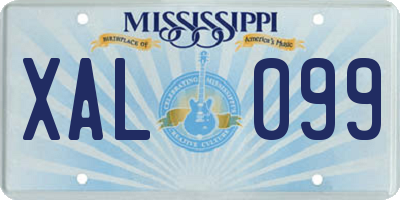 MS license plate XAL099