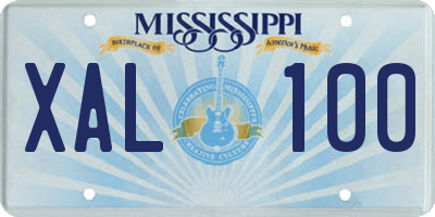 MS license plate XAL100