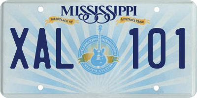 MS license plate XAL101