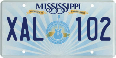 MS license plate XAL102