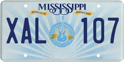 MS license plate XAL107