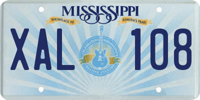 MS license plate XAL108