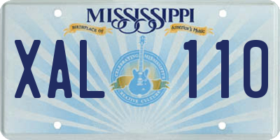 MS license plate XAL110