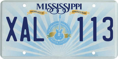 MS license plate XAL113
