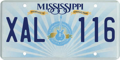 MS license plate XAL116