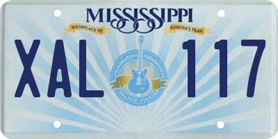 MS license plate XAL117