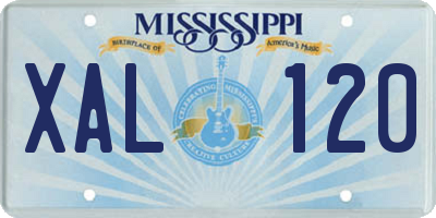 MS license plate XAL120