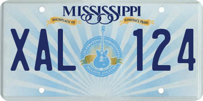 MS license plate XAL124